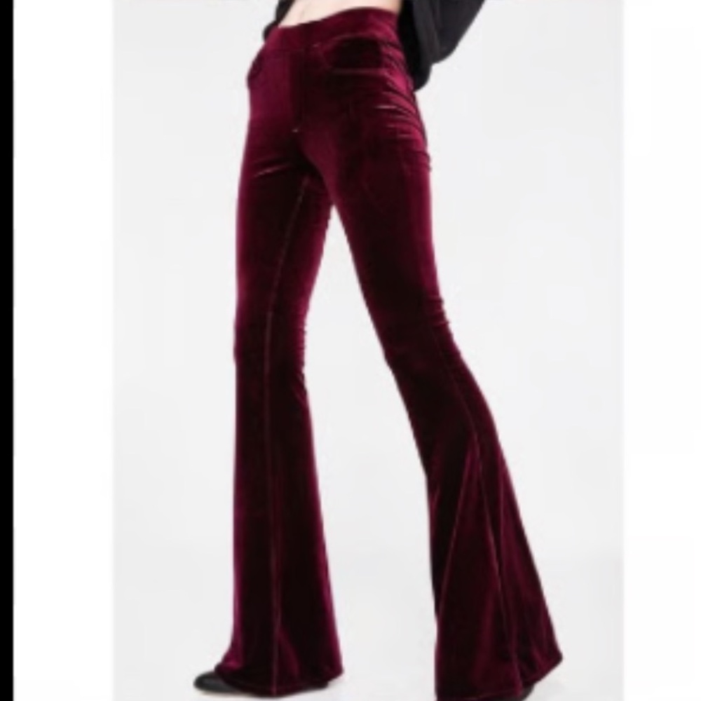 ☮️BLANC NYC☮️DEEP WINE VELVET BELLS